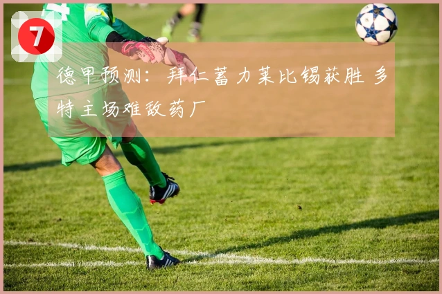 德甲预测：拜仁蓄力莱比锡获胜 多特主场难敌药厂